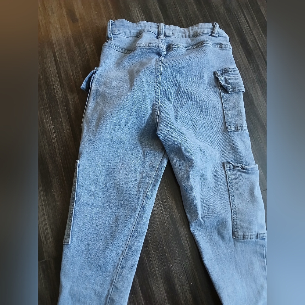 Denim Light Blue Cargo Jeans Skinny Fit- Size 1 - Picture 5 of 5